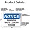 Signmission Contains Waste Cooking Grease, 10 in W x Rectangle, Aluminum OS-2PACK-NS-A-710-L-10807 - alternate 7